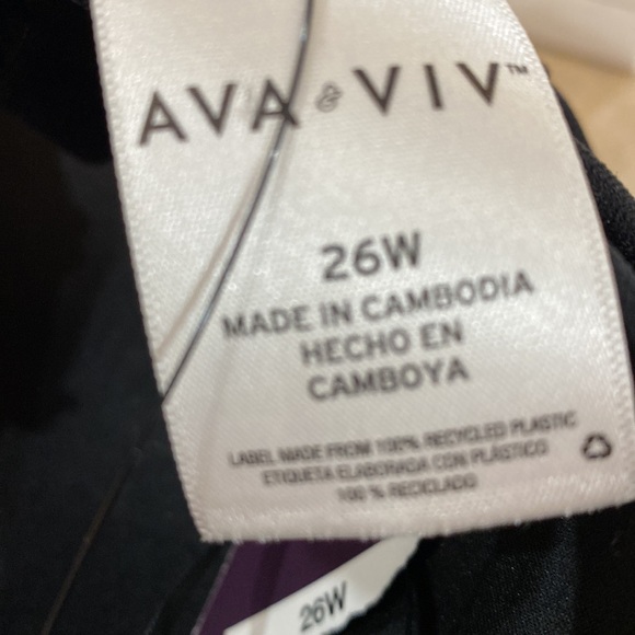 NWT - Ava & Viv black one-piece swim suit - plus 26 - Picture 3 of 3